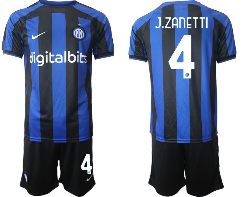 Cheap Men 2022-2023 Club Inter Milan home blue 4 Soccer Jersey